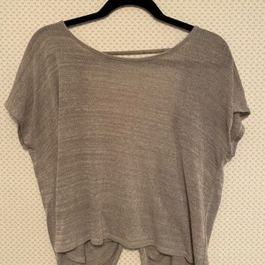 Express open back short sleeve sweater